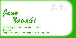 jeno novaki business card